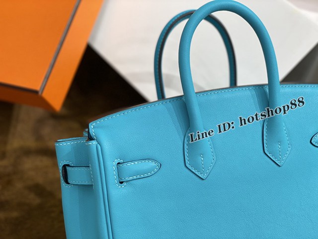 Hermes專櫃經典款手提女包 愛馬仕birkin25cm swift北方藍 預定款 ttd1039